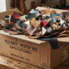Dettaglio pelli mystery box vitello e capra" e "Formati mystery box pellame 3kg 5kg 10kg