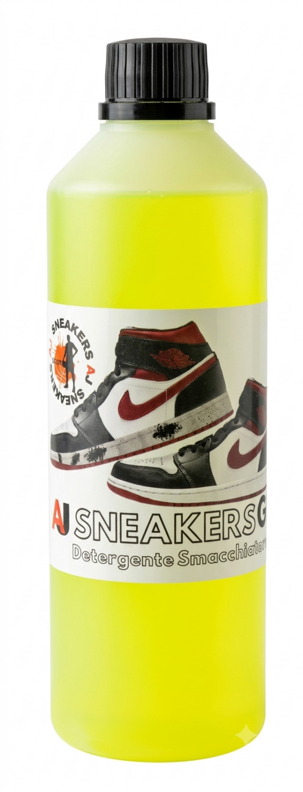 Shampoo detergente smacchiatore AJ SNEAKERS GO Grey da 500ml per scarpe in pelle e camoscio