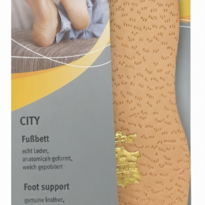 Soletta plantare Pedag City in vera pelle e lattice con rinforzo anti-shock
